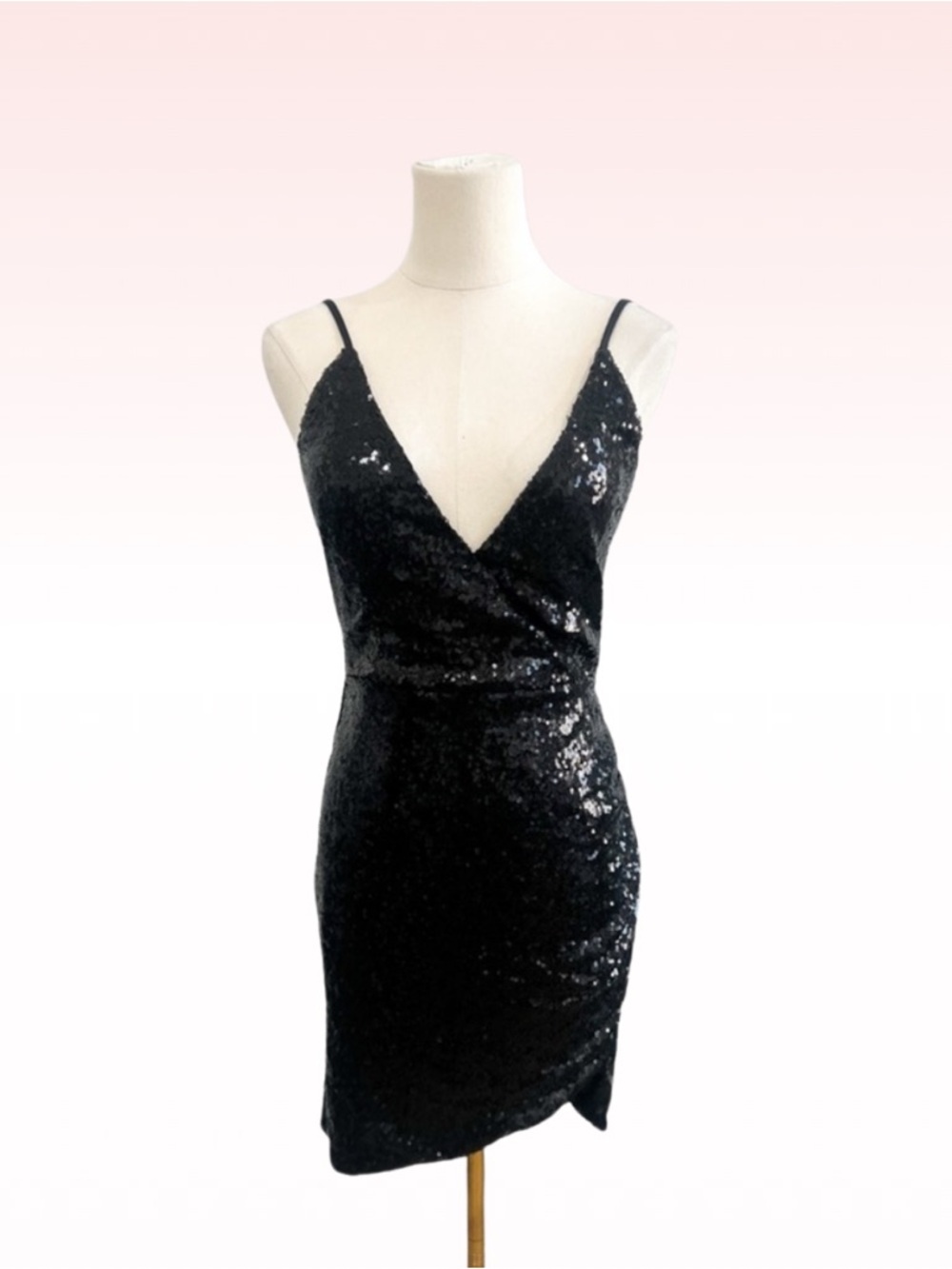FOREVER 21 Black Sequin Mini Dress (Sz S)